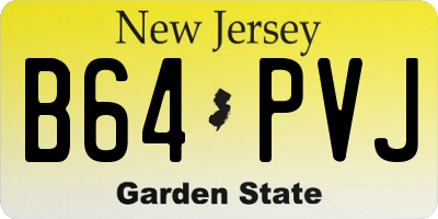 NJ license plate B64PVJ