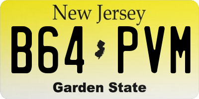 NJ license plate B64PVM