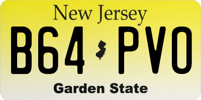 NJ license plate B64PVO