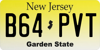 NJ license plate B64PVT