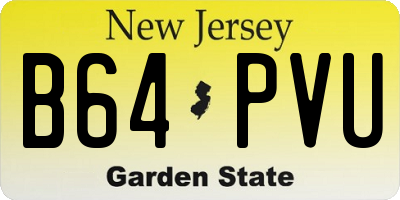 NJ license plate B64PVU