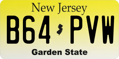 NJ license plate B64PVW