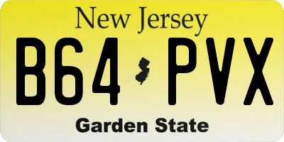NJ license plate B64PVX