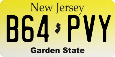 NJ license plate B64PVY