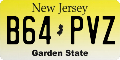 NJ license plate B64PVZ