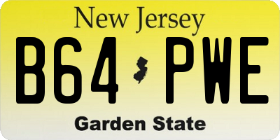 NJ license plate B64PWE