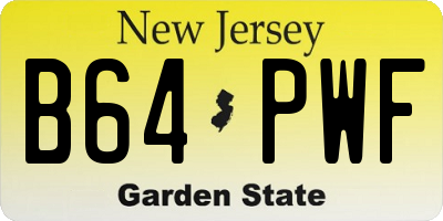 NJ license plate B64PWF