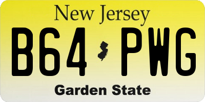 NJ license plate B64PWG