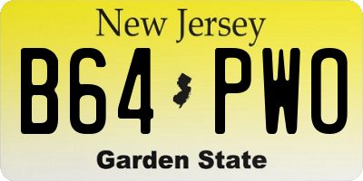 NJ license plate B64PWO