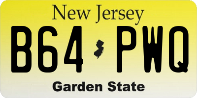NJ license plate B64PWQ