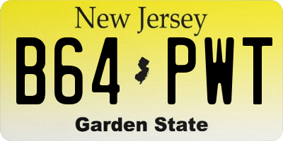 NJ license plate B64PWT