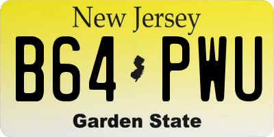 NJ license plate B64PWU