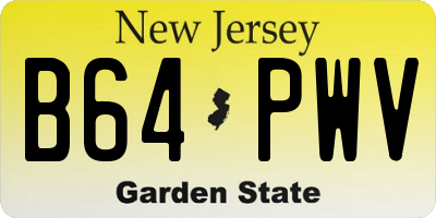 NJ license plate B64PWV