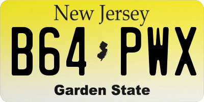 NJ license plate B64PWX