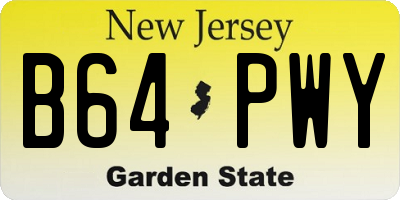 NJ license plate B64PWY