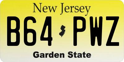 NJ license plate B64PWZ