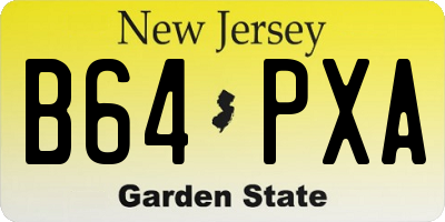 NJ license plate B64PXA