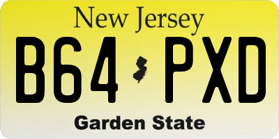 NJ license plate B64PXD
