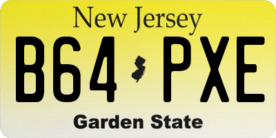 NJ license plate B64PXE