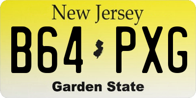 NJ license plate B64PXG
