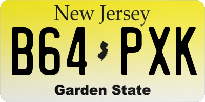 NJ license plate B64PXK