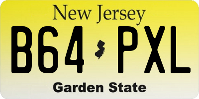 NJ license plate B64PXL