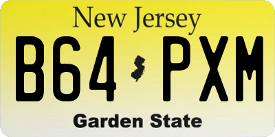 NJ license plate B64PXM