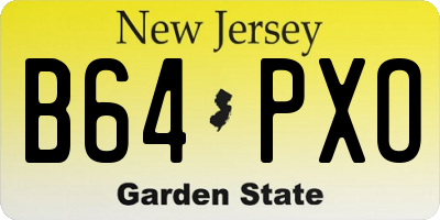 NJ license plate B64PXO