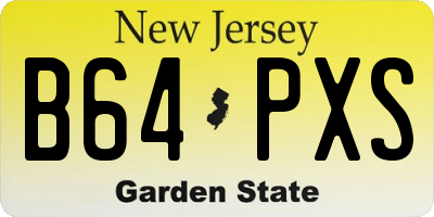 NJ license plate B64PXS