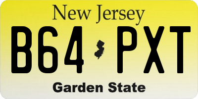 NJ license plate B64PXT