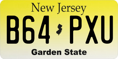 NJ license plate B64PXU