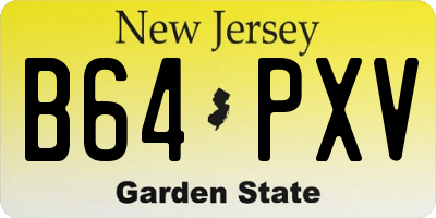 NJ license plate B64PXV