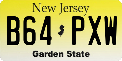 NJ license plate B64PXW