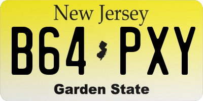 NJ license plate B64PXY