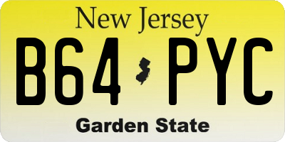 NJ license plate B64PYC