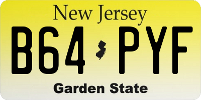 NJ license plate B64PYF