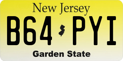 NJ license plate B64PYI