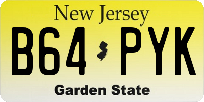 NJ license plate B64PYK