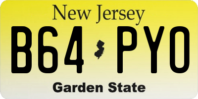 NJ license plate B64PYO