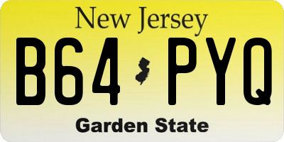 NJ license plate B64PYQ