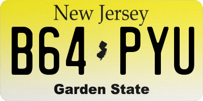 NJ license plate B64PYU