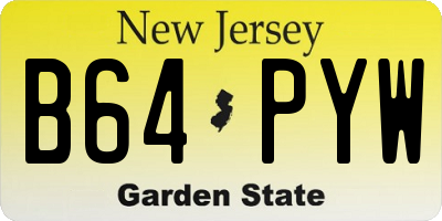 NJ license plate B64PYW