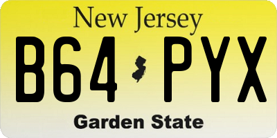 NJ license plate B64PYX