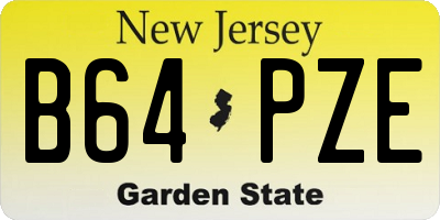 NJ license plate B64PZE