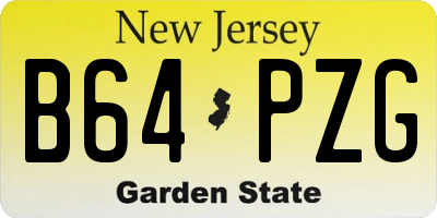 NJ license plate B64PZG