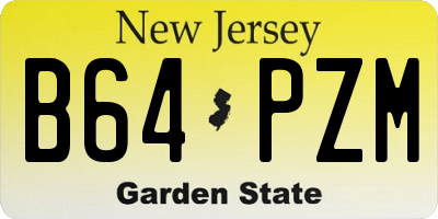 NJ license plate B64PZM