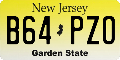 NJ license plate B64PZO