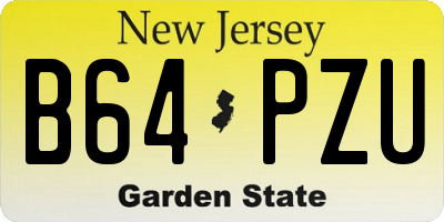 NJ license plate B64PZU