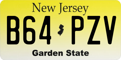 NJ license plate B64PZV