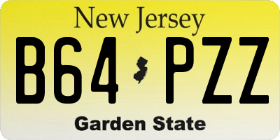 NJ license plate B64PZZ